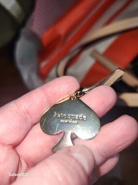 kate spade Orange & Cream Tote with Gold Spade Charm